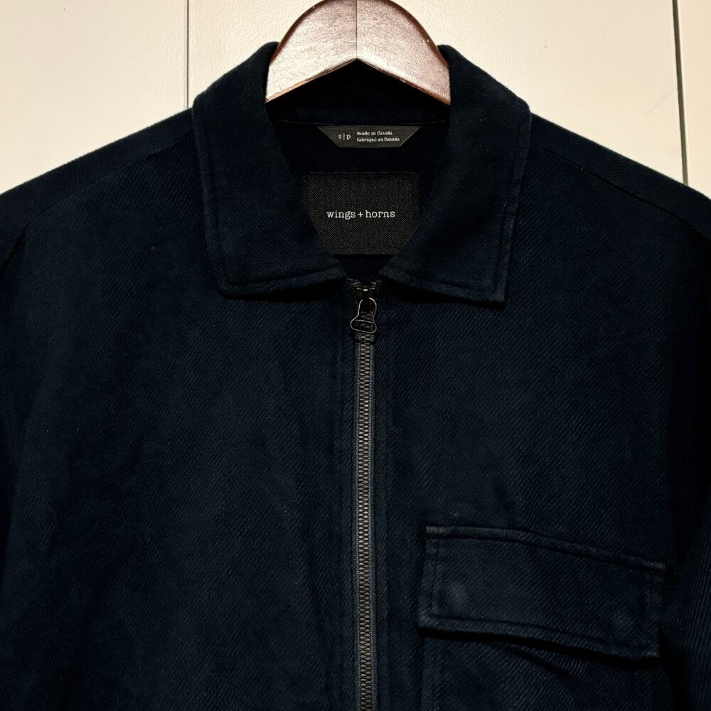 Wings + Horns  Blue Utility Flannel Jacket - Medium - Picture 2 of 15